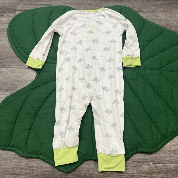 Coco Moon Hawaii Bamboo 9-12M Shark Print Zipper Coverall - Picture 2 of 6